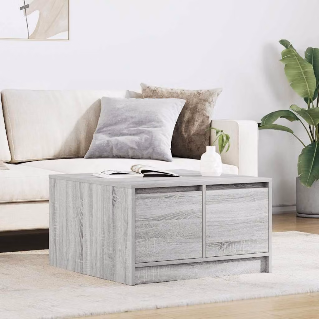 Maison Exclusive - Tavolino da Salotto con Cassetti Grigio Sonoma 70,5x70x40 cm