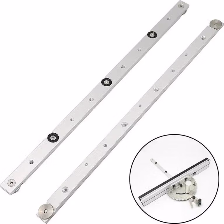 Guida per seghe circolari - Guida della barra di taglio 850 mm - Per scanalature a T - Guida - Lega di alluminio - Verde/viola