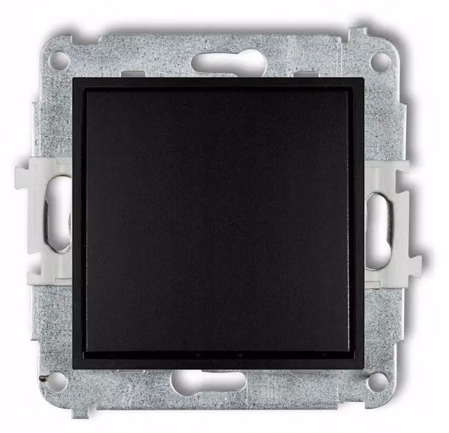 Interruttore unipolare a incasso, modello Karlik Mini, colore nero opaco