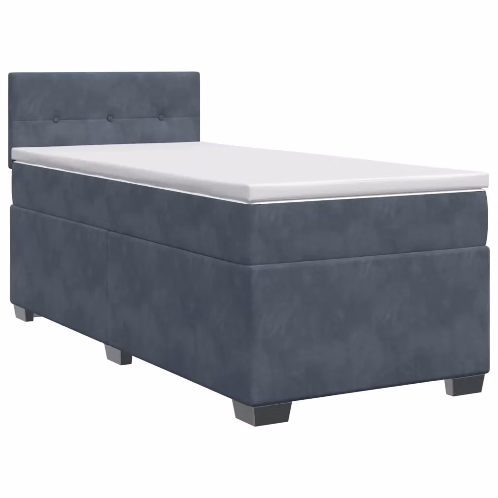 Letto box spring con materasso ibrido vidaXL in velluto grigio e bianco L/P: 90 x 190 cm – 2