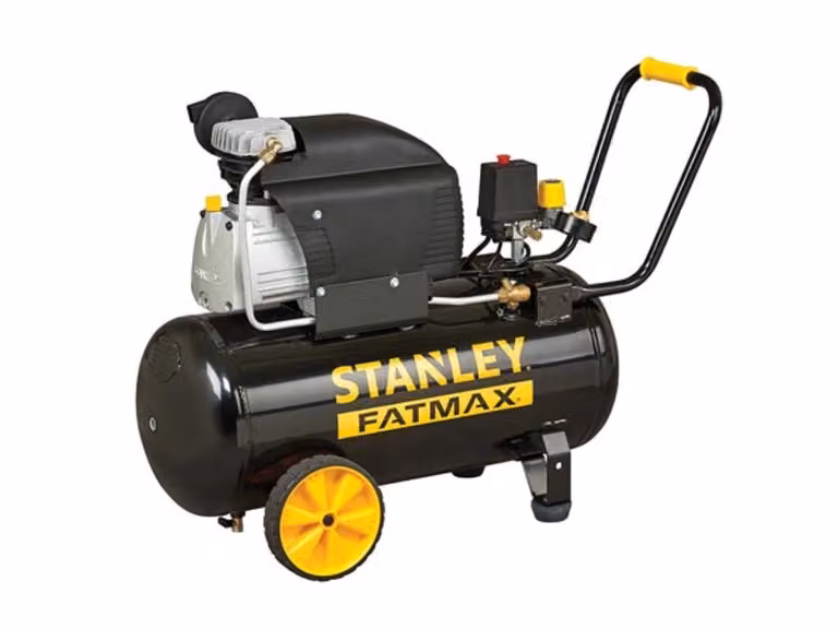 50L Compressore orizzontale Stanley Fatmax D251/10/50S con olio, 2,5HP, pressione 10 bar, alta efficienza, ideale per officine e applicazioni pesanti, colore nero
