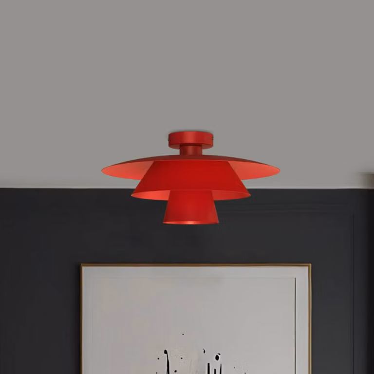 Plafoniera soffitto Plato Luminex, dimmerabile, Rosso, Soggiorno / Sala da pranzo, Metallo, Moderno, Plafoniera