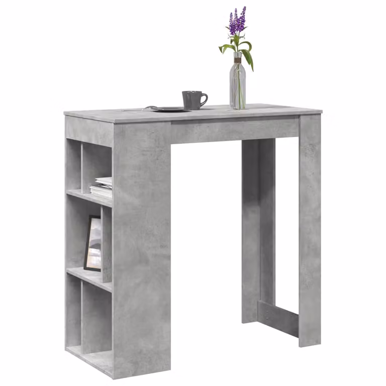 vidaXL Tavolo Bar Moderno con Rastrelliera Grigio L: 102 cm, P: 50 cm, H: 103,5 cm