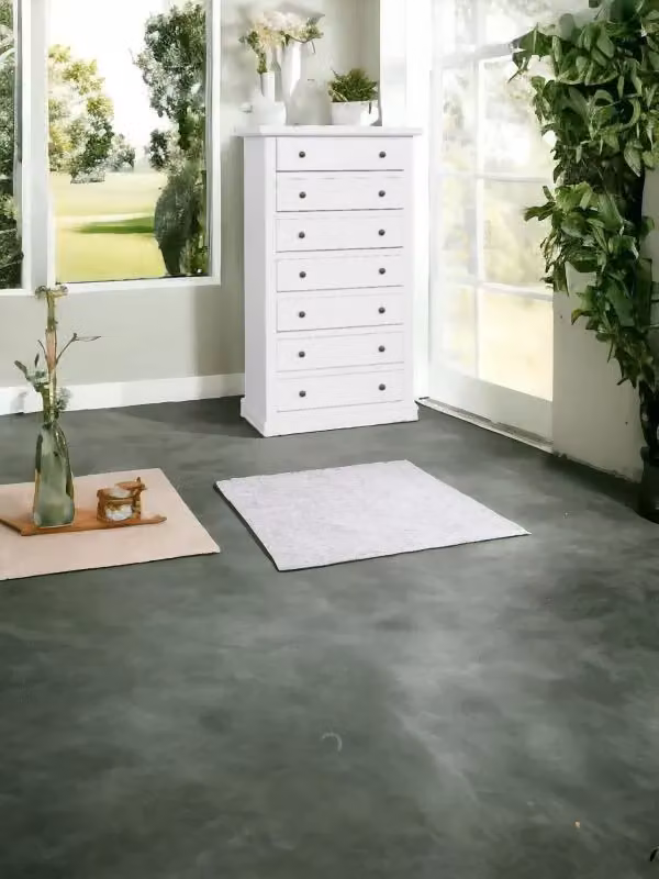 Cassettiera in legno di pino con 7 cassetti in stile shabby chic bianco Mobili 2G L/P/H: 68 x 40 x 125 cm – 3