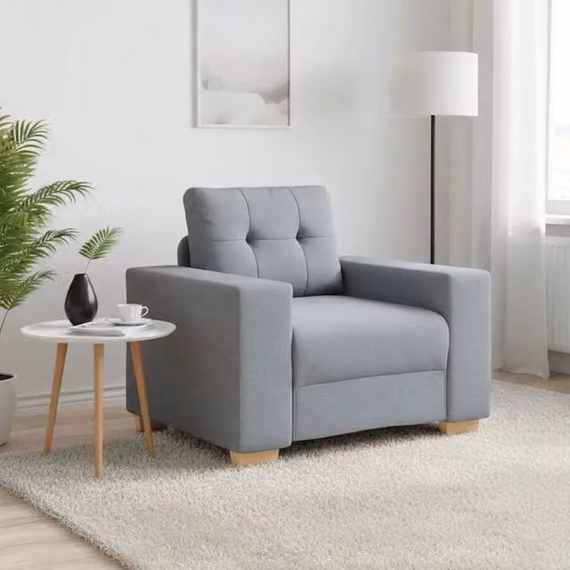Poltrona-Divano Sedia Grigio Chiaro 100x78x80 cm in Tessuto