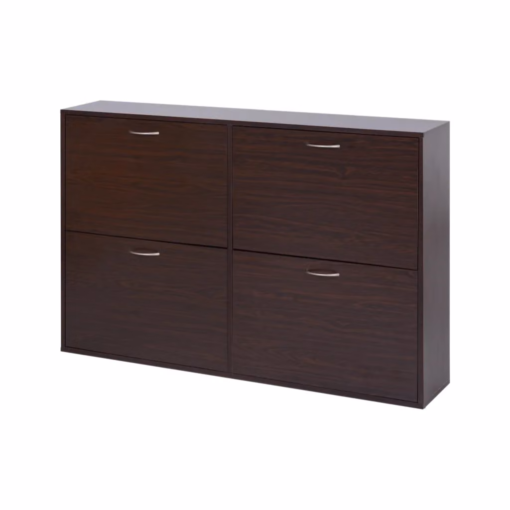 Scarpiera Salvaspazio DESIGN IN per 24 Paia con Cassetti e Mensole Interne in Legno, L/P/H: 120 x 24 x 81 cm, Marrone – 2