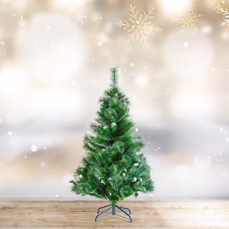 Albero di Natale artificiale - 210 cm - in PVC - con neve artificiale