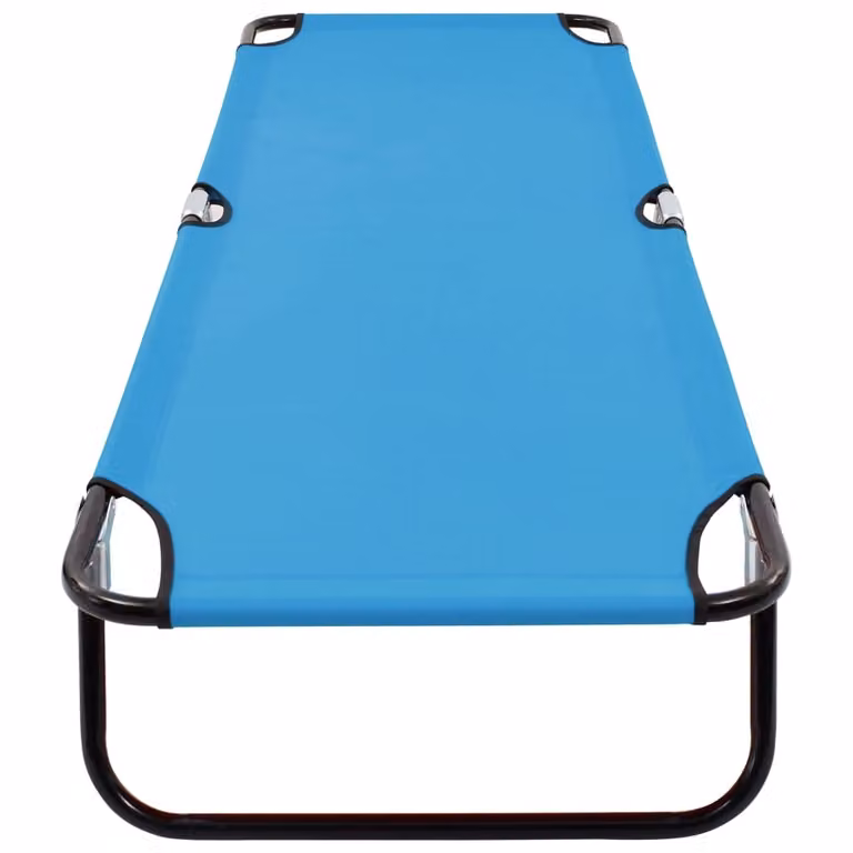 Lettino Prendisole Pieghevole in Acciaio Blu Turchese