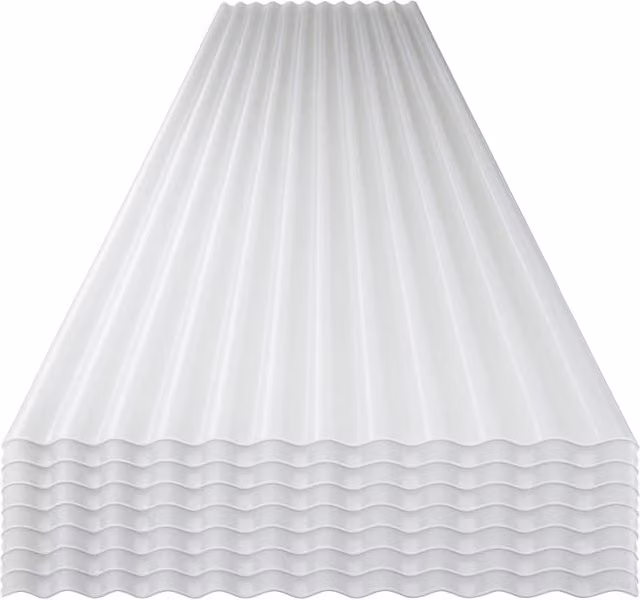 Set da 10 lastre ondulate in PVC Ezooza Trasparente L 200 cm x L 90 cm per tetti di verande e carport