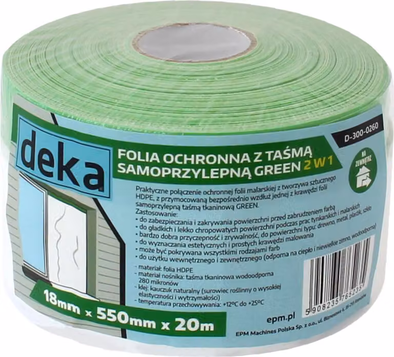 Pellicola Protettiva Con Nastro Verde Per Esterni 55Cm*20M