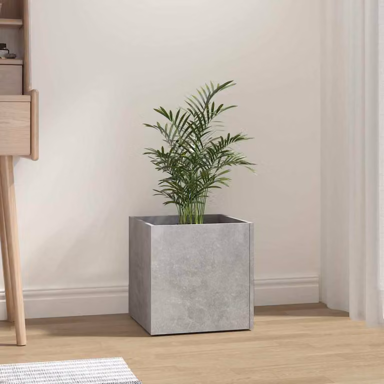 Fioriera vidaXL in legno e cemento grigio, L/P/H: 40 x 40 x 40 cm