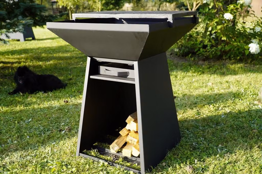 Caminetto da giardino Stufa da giardino Stufa da patio Fossa antincendio con griglia BBQ in acciaio Outdoor