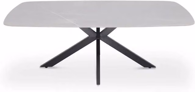 Table bassa ARVENA – Tavolino rettangolare 130x70 cm – Pietra grigia & metallo – Design contemporaneo e raffinato