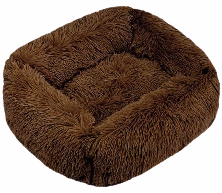 Cuccia ortopedica per cani, forma rettangolare, imbottitura soffice tipo "nuvola", taglia M, dimensioni 66x55 cm, colore caffè