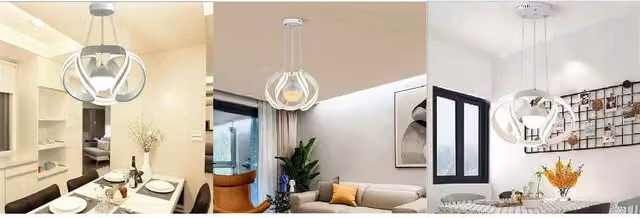 Lampadario a Sospensione Moderno Trade Shop Traesio con LED da 78W, Luce Regolabile e Design a Sfera in Metallo Bianco