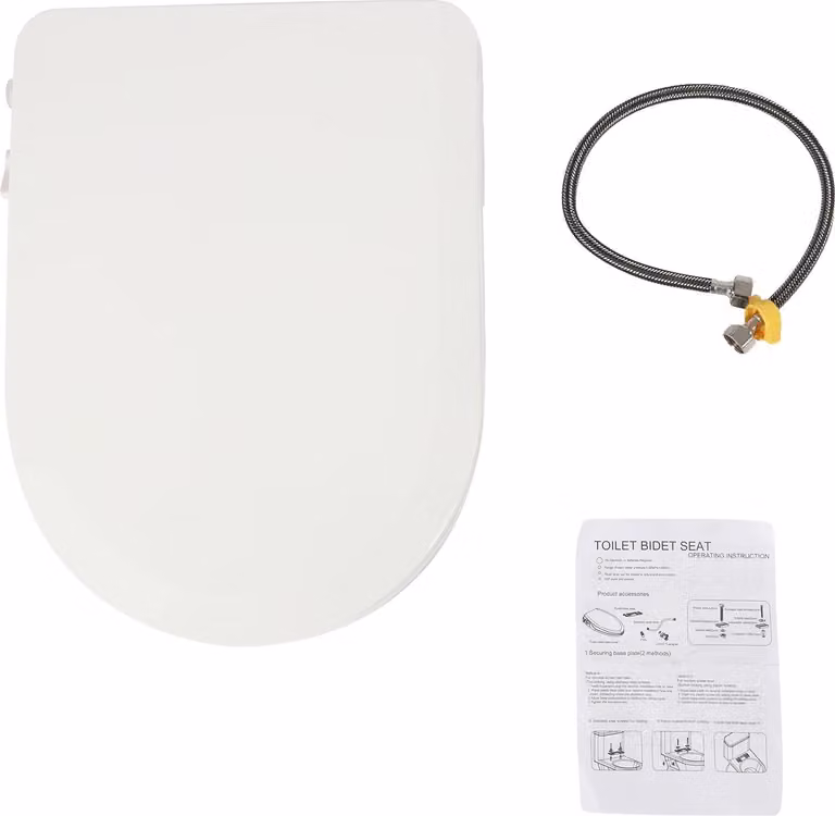Sedile WC bidet, doppio ugello, design ecologico, BIANCO