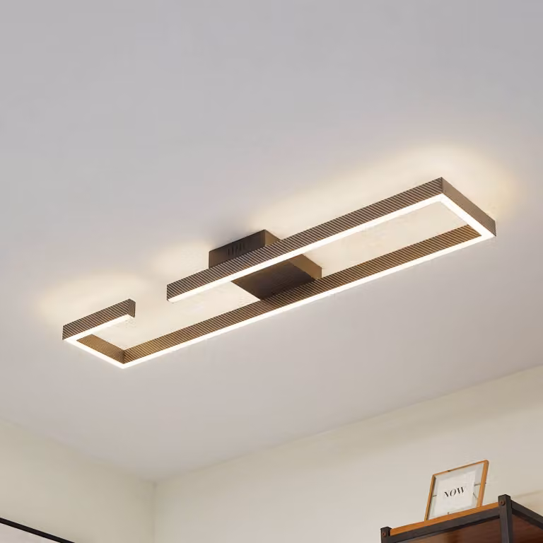 Plafoniera a LED Yvor Lucande, Nero, Soggiorno / Sala da pranzo, Alluminio, Moderno, Plafoniera LED