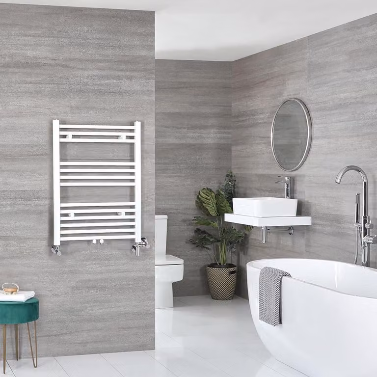 Scaldasalviette Misto Piatto - Termoarredo Bagno Bianco - 803 x 500mm - 330W - Neva