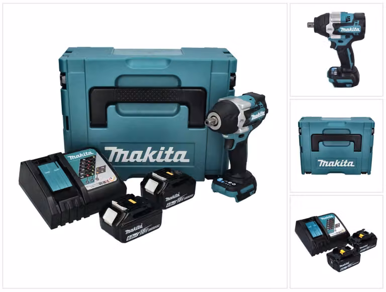 Avvitatore a impulsi a batteria Makita DTW 701 RGJ 18 V 700 Nm 1/2" XPT Brushless + 2 batterie ricaricabili 6,0 Ah + caricabatterie + Makpac