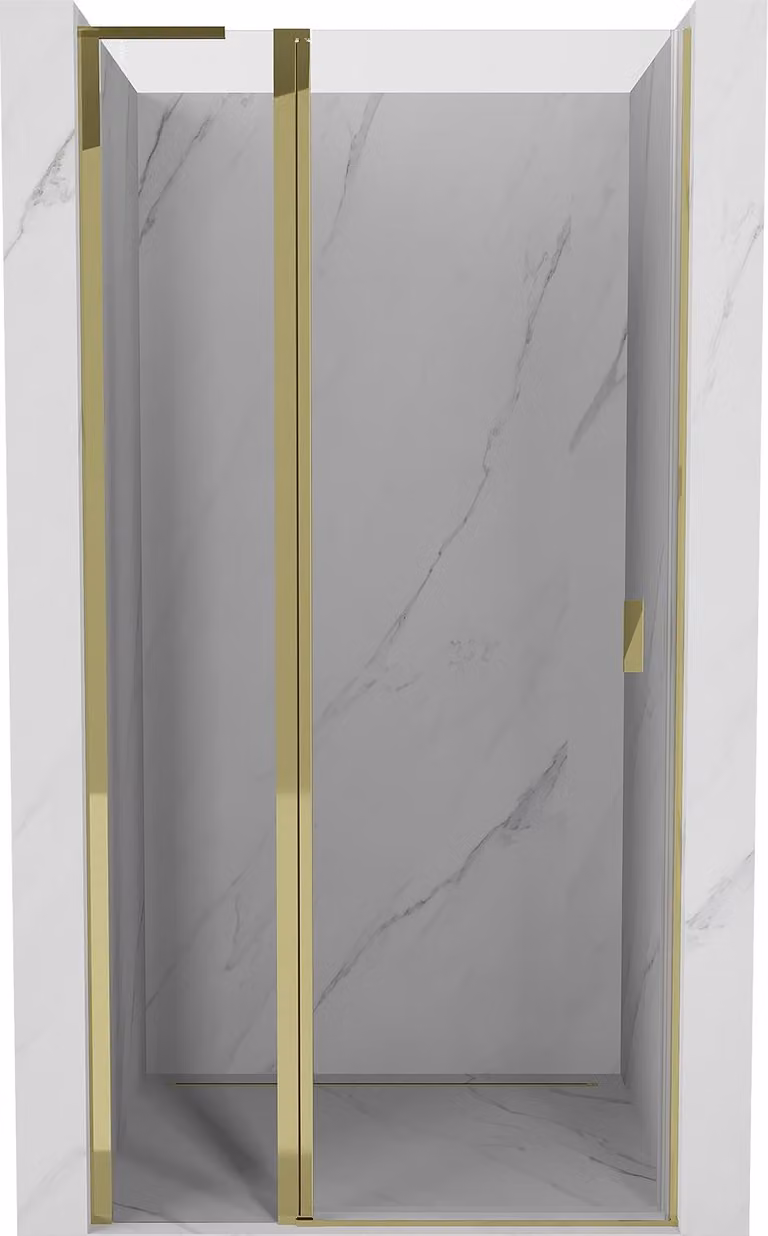 Mexen Mist L porta doccia battente 90 cm, trasparente, oro - 8A4L-090-000-50-00