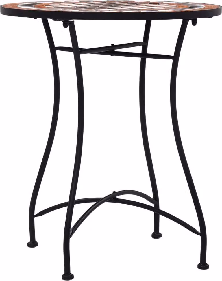 Tavolino da Bistrot con Mosaico Marrone 60 cm in Vetroceramica