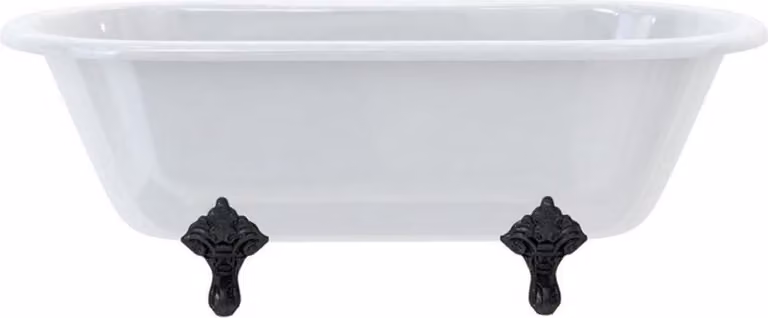 Casa Padrino Luxury Art Nouveau Bathtub White / Black 169 x 74,5 x H. 62 cm - Vasca da bagno autoportante in acrilico retrò - Arredo bagno retrò
