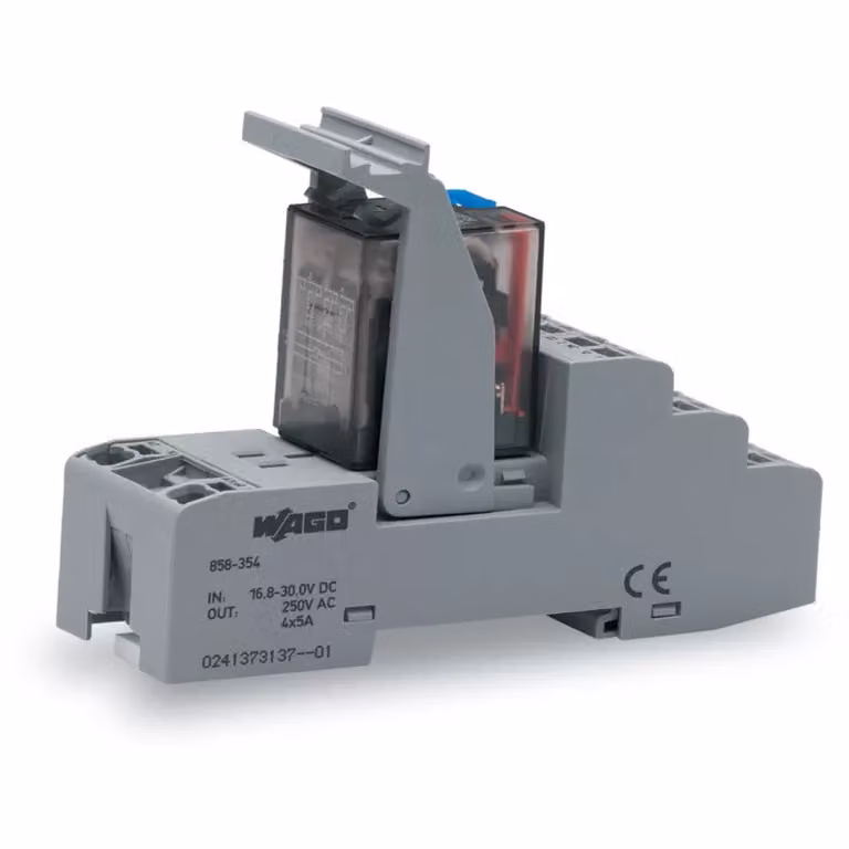 Modulo relè WAGO; tensione nominale di ingresso 24 V CC; 4 contatti in scambio 858-354