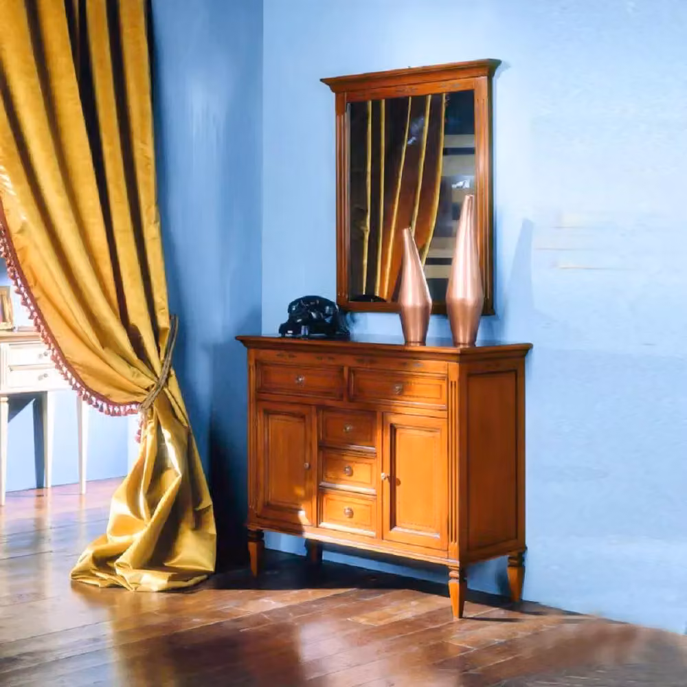 Madia credenza in legno con 2 porte finitura bassano Mobili 2G L: 110 cm, P: 40 cm, H: 90 cm – 3