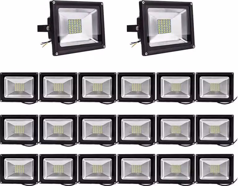 Greenmigo 20 pezzi Faretti LED da 30 W per esterni, da giardino, IP65, impermeabili, luce bianca calda