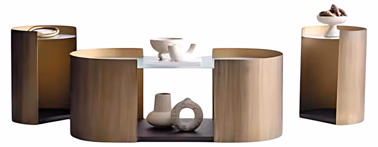 Stylischer Couchtisch und zwei funktionale Beistelltische im Set