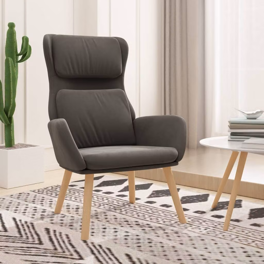 The Living Store reclinabile in velluto grigio scuro