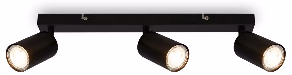 Faretto da soffitto Briloner, orientabile, On/Off tramite interruttore a parete, nero