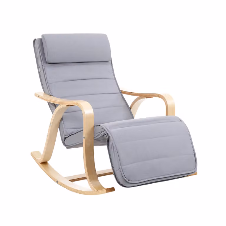 Sedia a Dondolo in Legno, Grigio