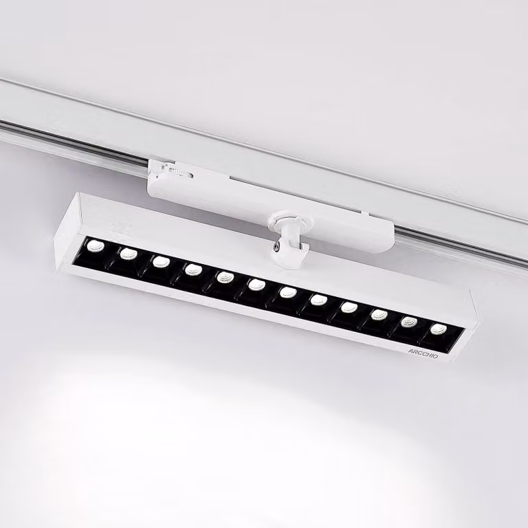 Arcchio Millay Faretto a binario LED bianco 4000K, Bianco / Opale, Studio / Ufficio, Alluminio, Moderno