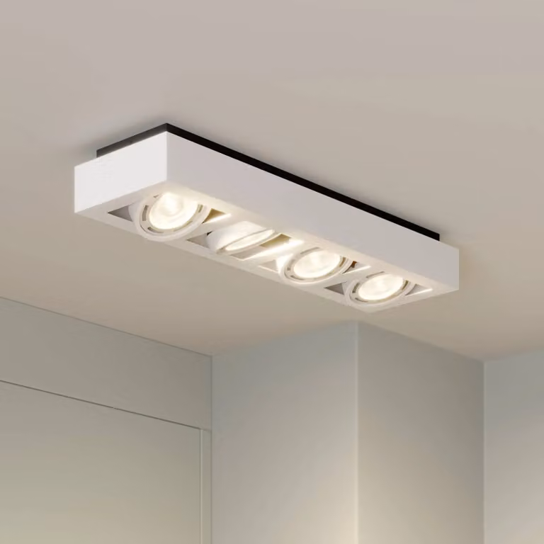 Plafoniera soffitto Ronka Arcchio, dimmerabile, Bianco / Opale, Soggiorno / Sala da pranzo, Alluminio, Moderno, Plafoniera