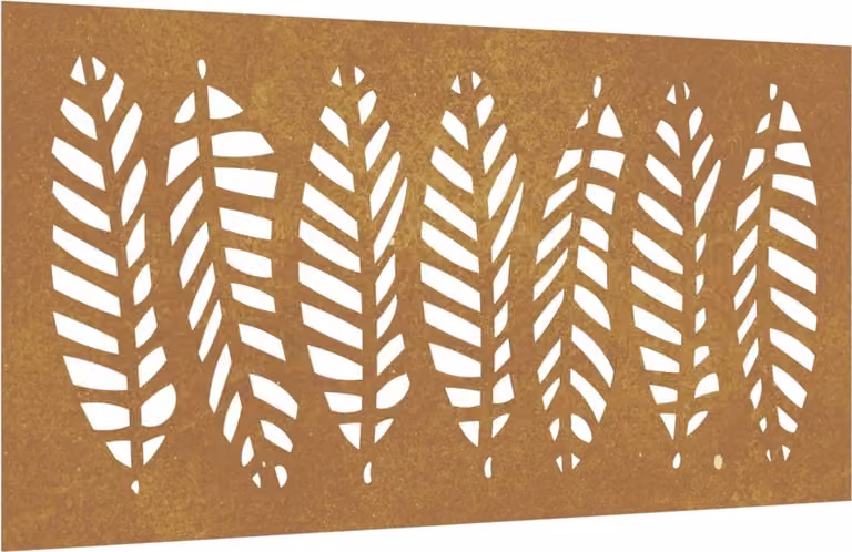 Decorazione Muro da Giardino 105x55 cm Foglia Acciaio Corten