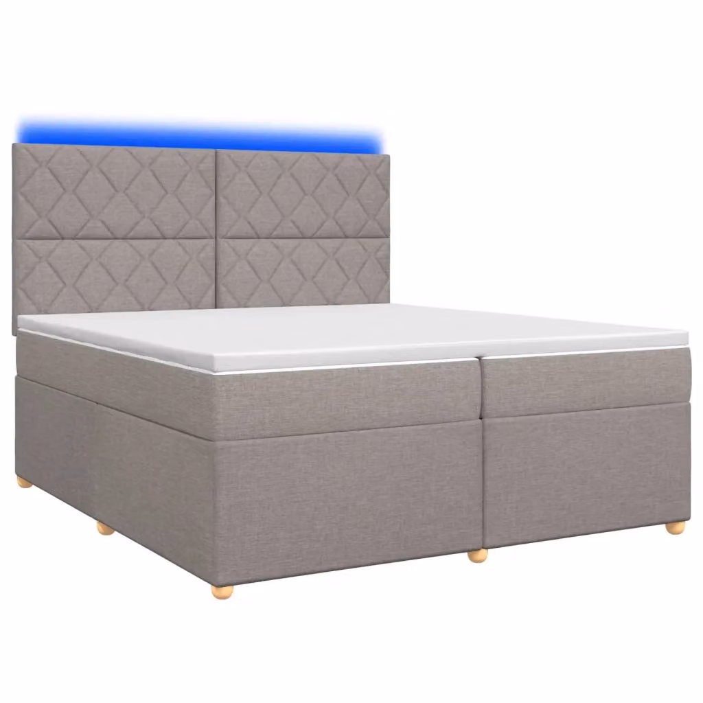 Letto box spring ibrido vidaXL con materasso a molle insacchettate e base contenitore con illuminazione sottostante e porta USB, L/P/H: 200 x 200 x 140,5 cm – 2
