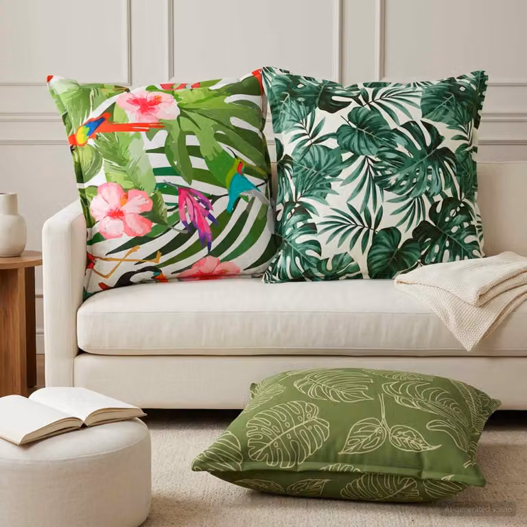 Set di 6 federe vidaXL HOUTEN multicolore con motivo floreale in poliestere, L 65 x P 65 cm