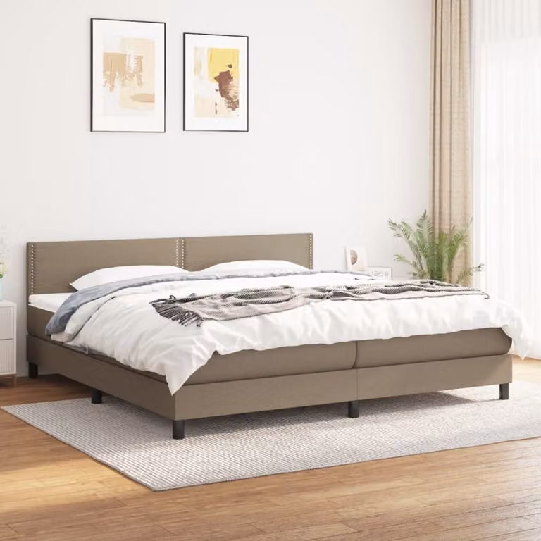 Maison Exclusive - Giroletto a Molle con Materasso Tortora 200x200 cm in Tessuto