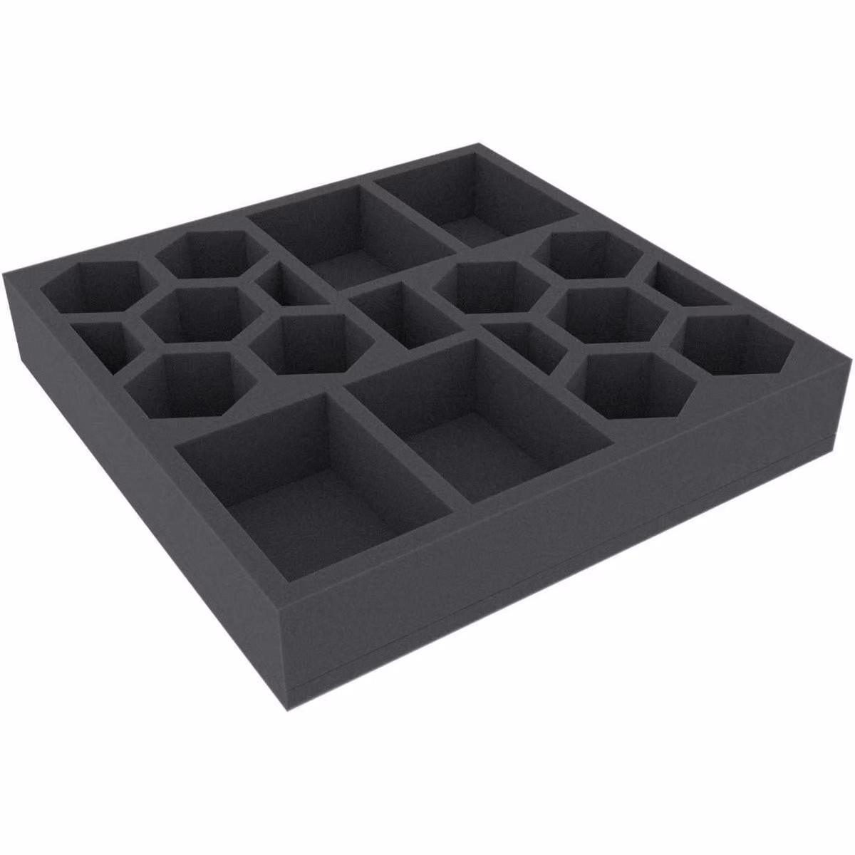 Inserto in schiuma 285x285x50 mm per giochi da tavolo, 19 scomparti