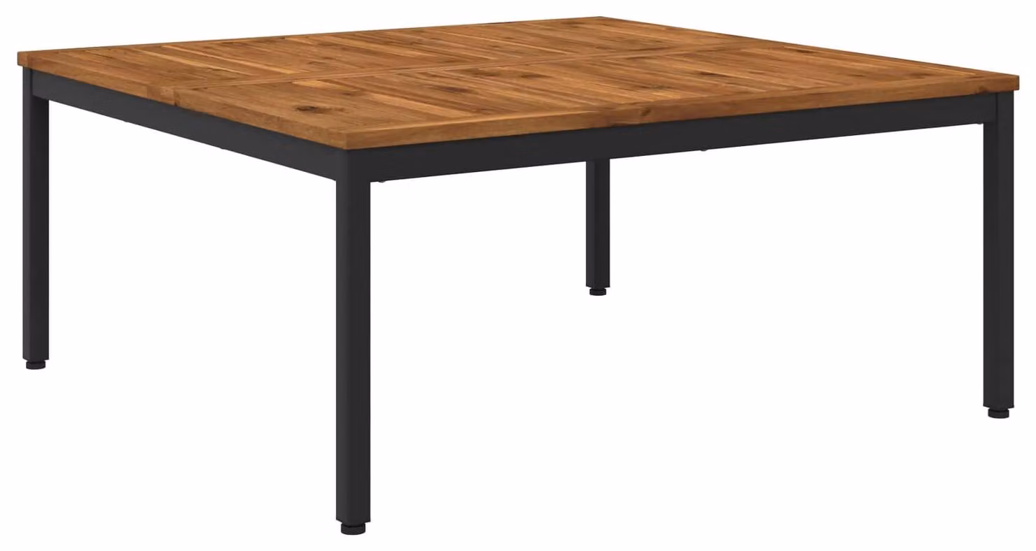 Tavolino da caffè, design naturale e nero, dimensioni 100 x 100,5 x 45 cm