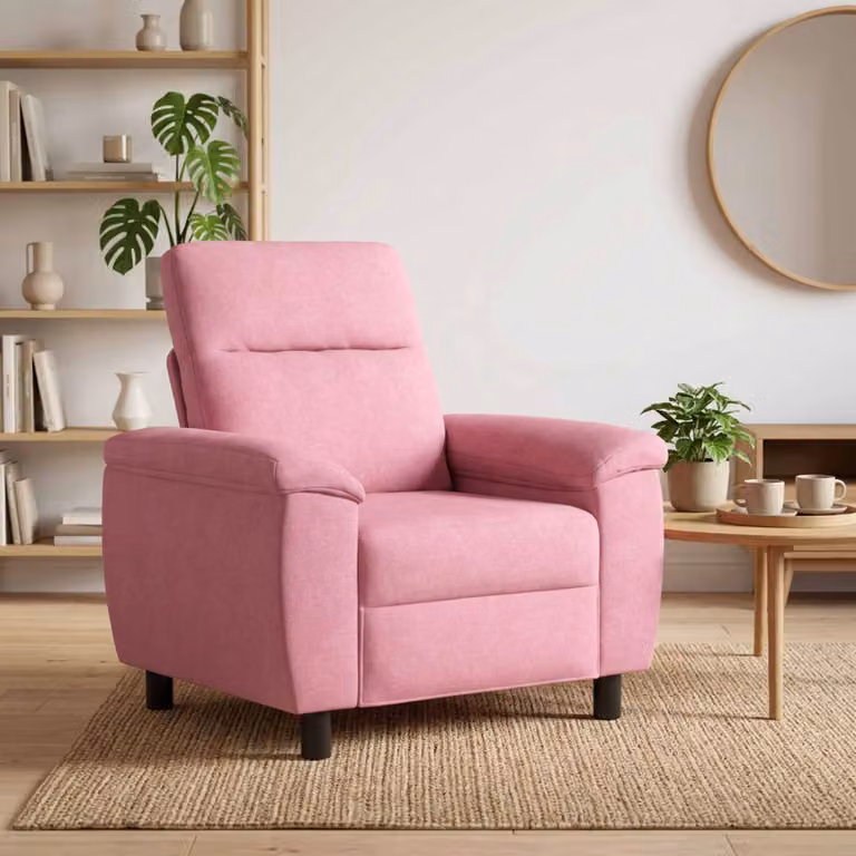 Divano moderno vidaXL in tessuto rosa L/P/H: 95 x 90 x 95 cm