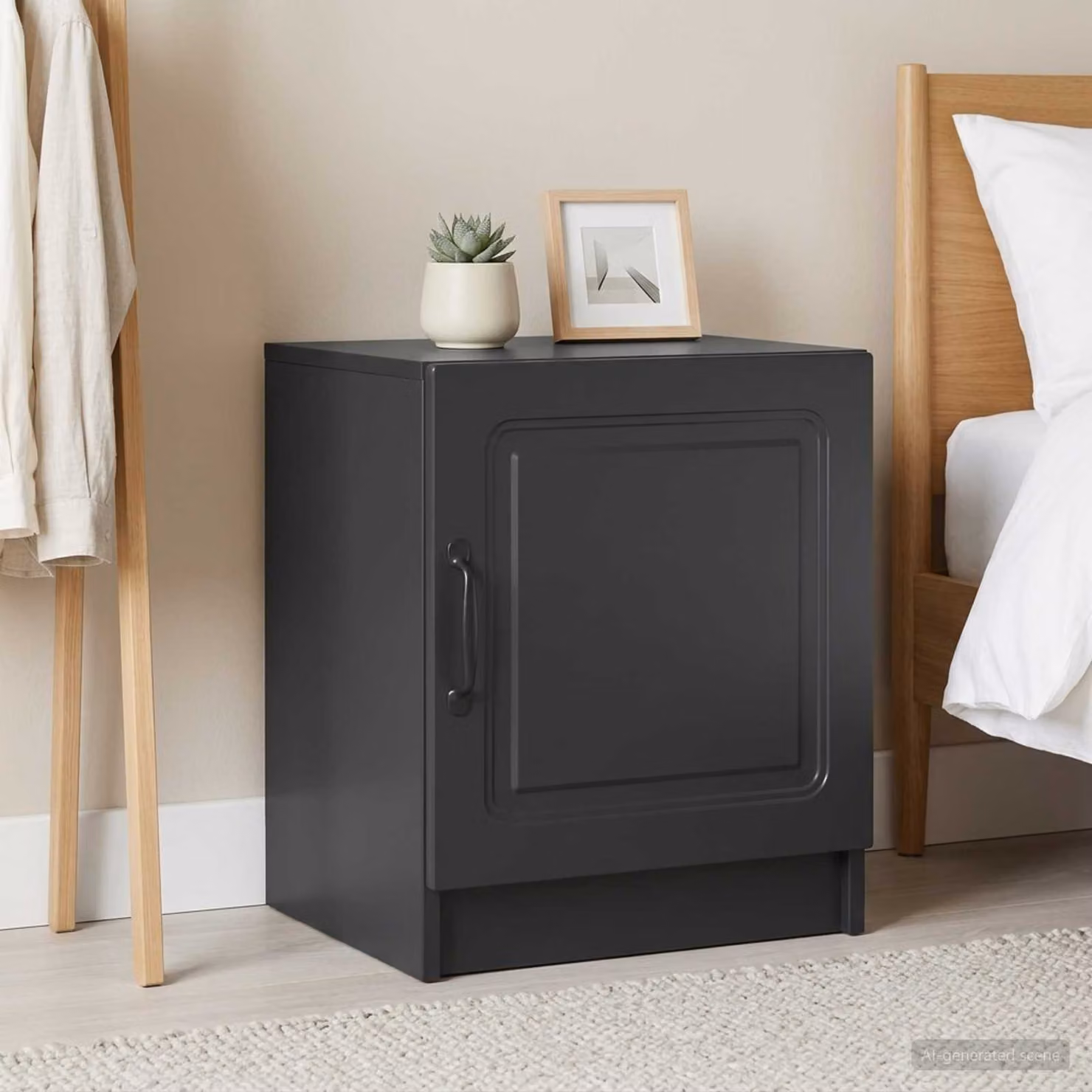 Set di 2 Armadi da Notte Moderni vidaXL in MDF Nero L: 43 cm, P: 34,5 cm, H: 47 cm