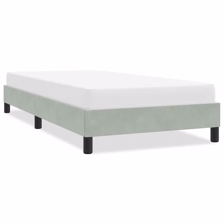 vidaXL Giroletto senza Materasso in Velluto Grigio Chiaro L/P/H: 90 x 220 x 25 cm