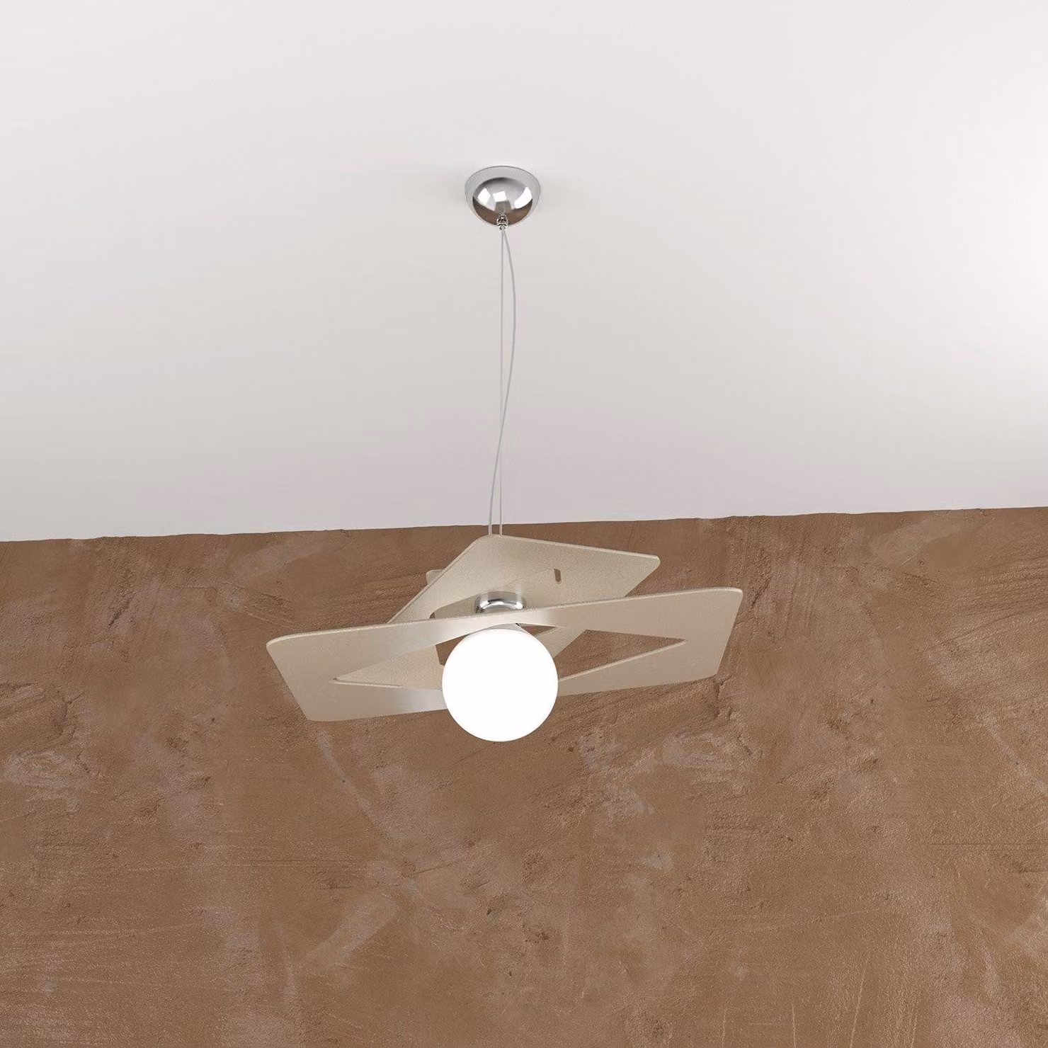 Sospensione Moderna Wacky Metallo Sabbia 1 Luce E27 45Cm