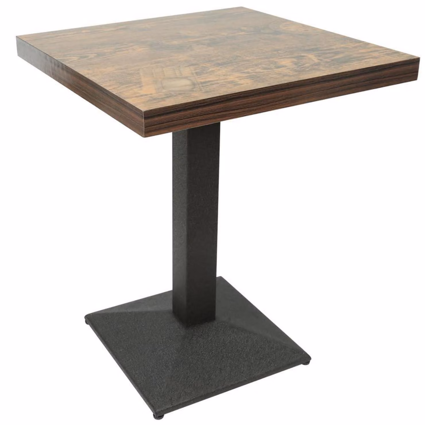 Tavolo quadrato in legno di quercia e metallo, dimensioni 60x60x75 cm