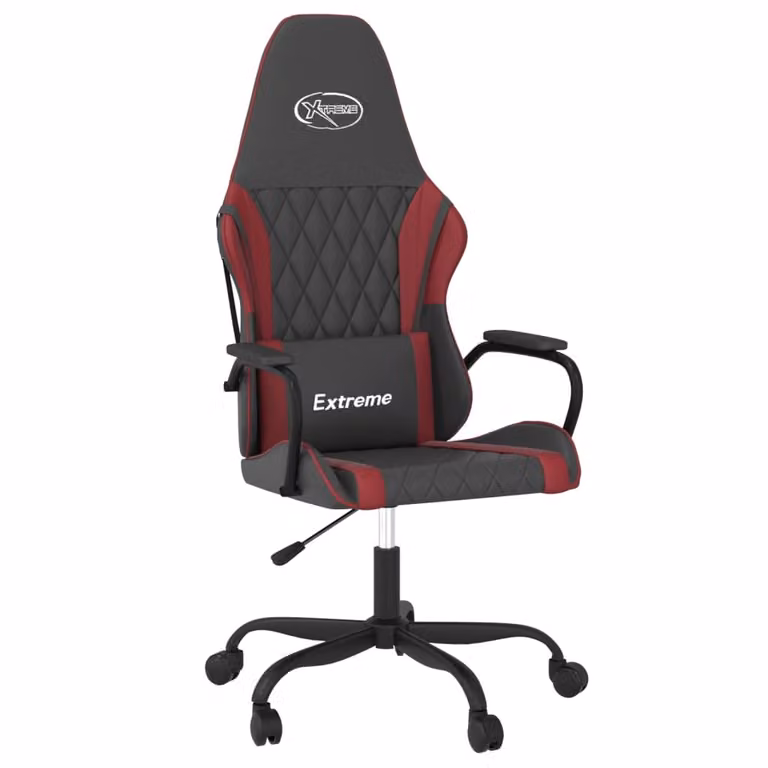 Sedia Gaming Nero e Rosso Vino in Pelle finta