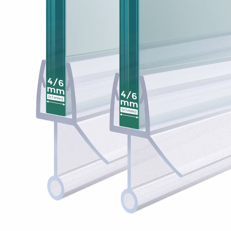 S'AFIELINA Guarnizione doccia 2 pezzi 80cm per vetro 4-6mm - Guarnizione di ricambio deflettore acqua per box doccia bagno
