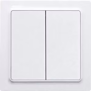 Interruttore a bilanciere Eltako con doppio bilanciere nella serie E-Design55, bianco puro lucido 30055712