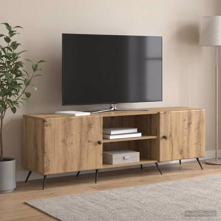 Mobile TV vidaXL in stile vintage, Rovere Artigianale, L: 150 cm, P: 31 cm, H: 50 cm